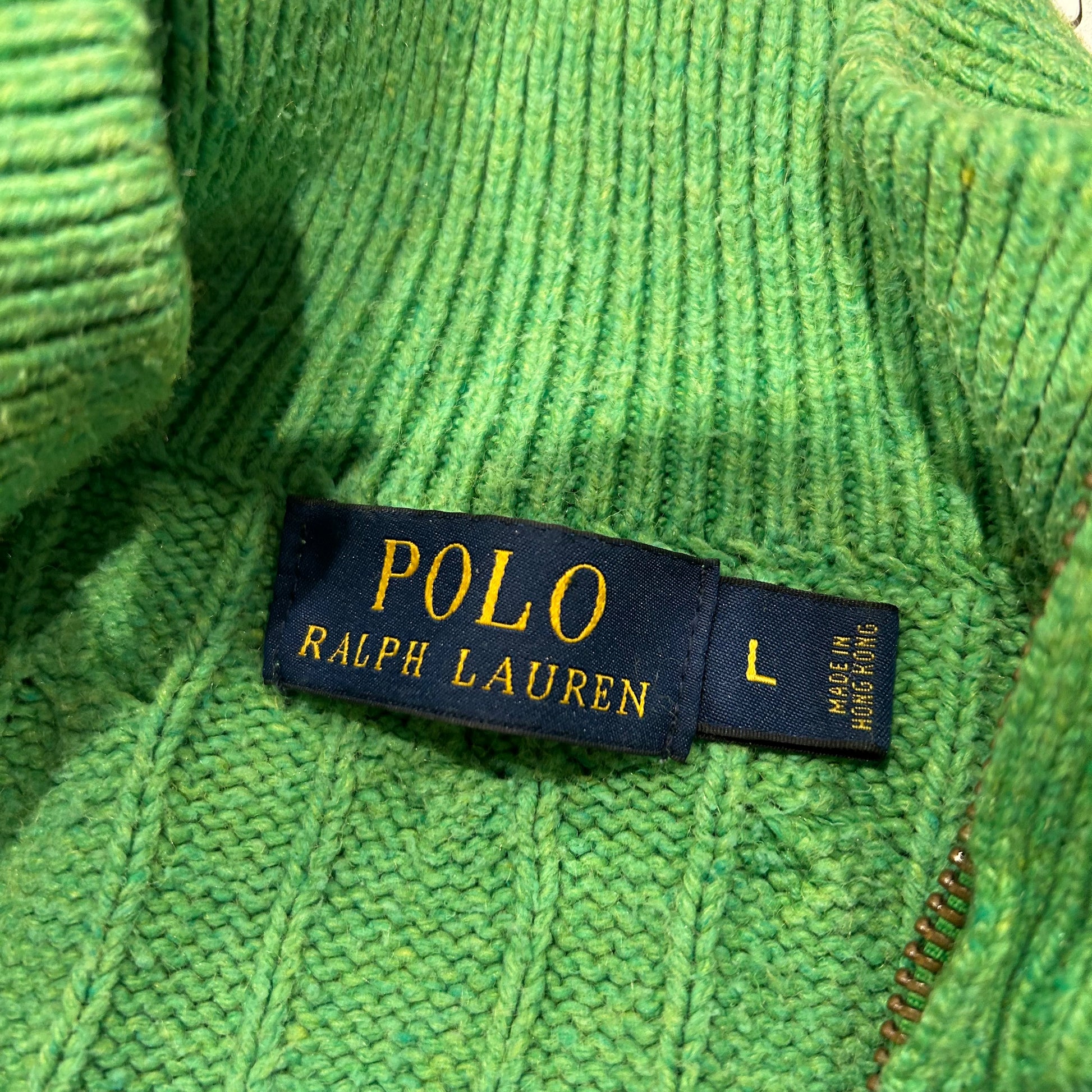 00's Polo Ralph Lauren ラルフローレン クォータージップケーブル