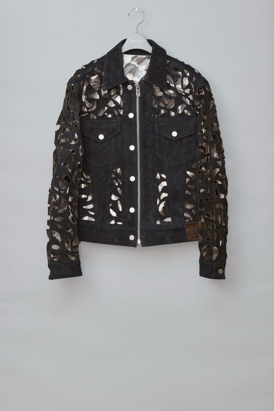 MASU(エムエーエスユー)のWING-CUT LEATHER TRUCKER JACKET BLACKの
