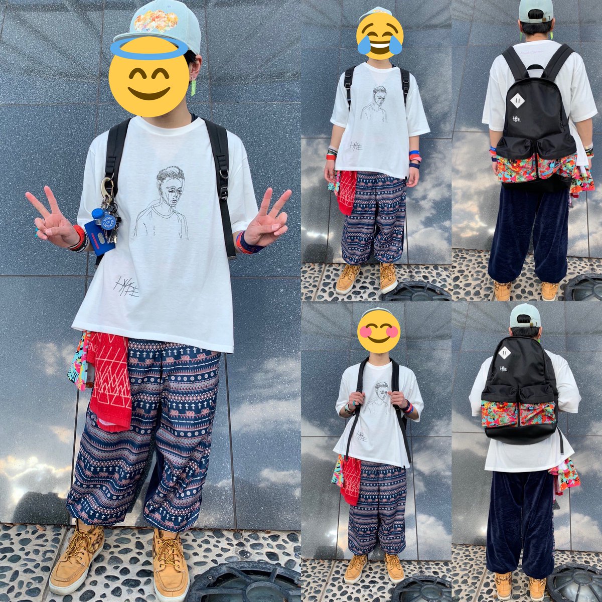 米津玄師 HYPE グッズ紹介 【HYPE リュック】 写真169cm♂胴足4:6程 1