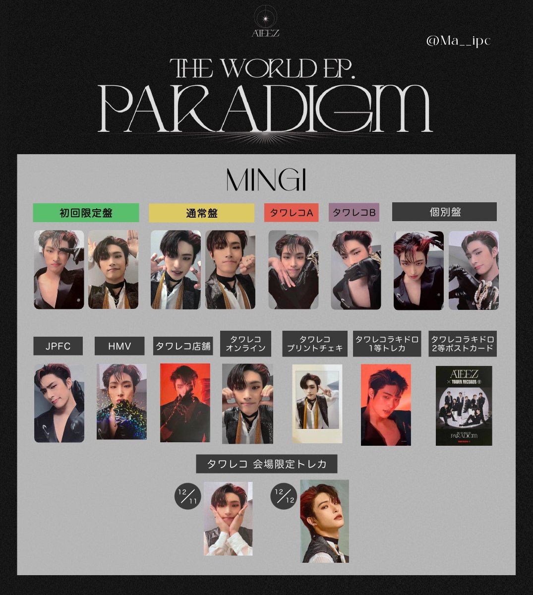 ATEEZ THE WORLD EP.PARADIGM トレカ一覧 🤍メンバー別一覧 【追加