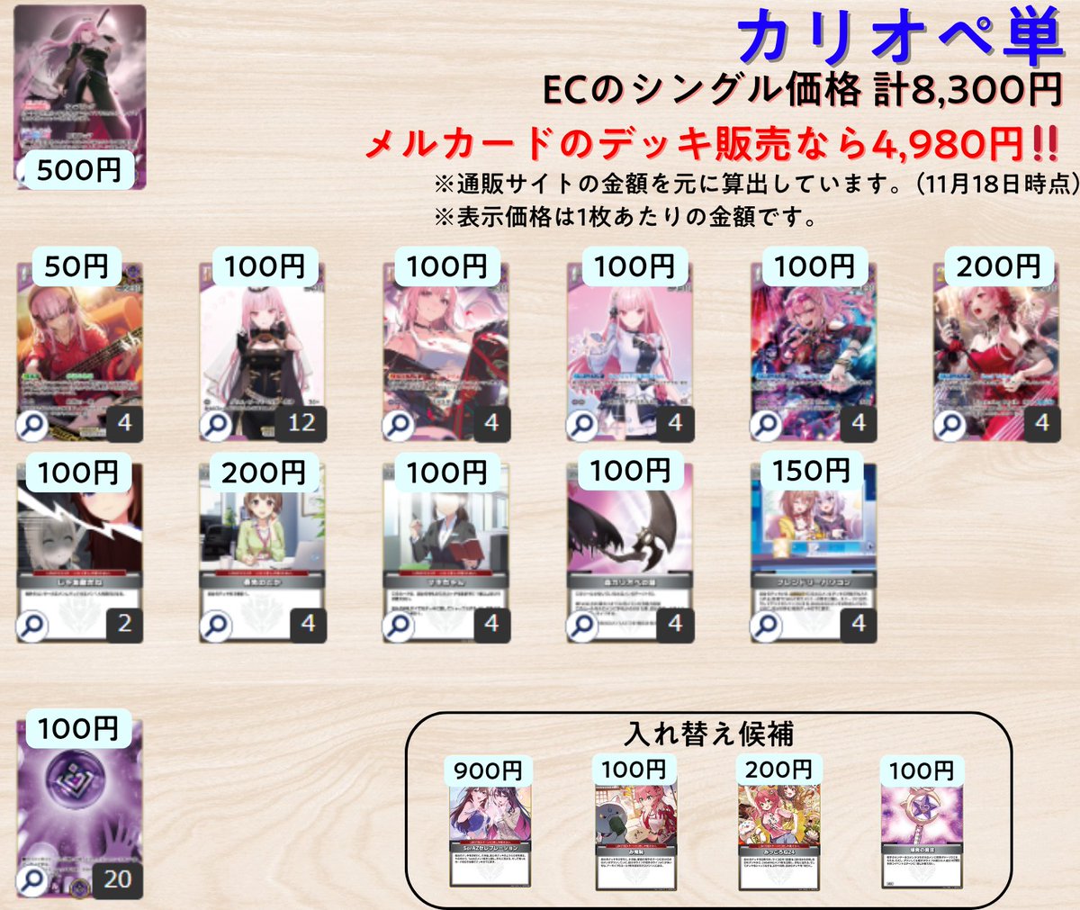 ホロカ デッキ価格調査 12月の新弾アヤカシヴァーミリオンで強化