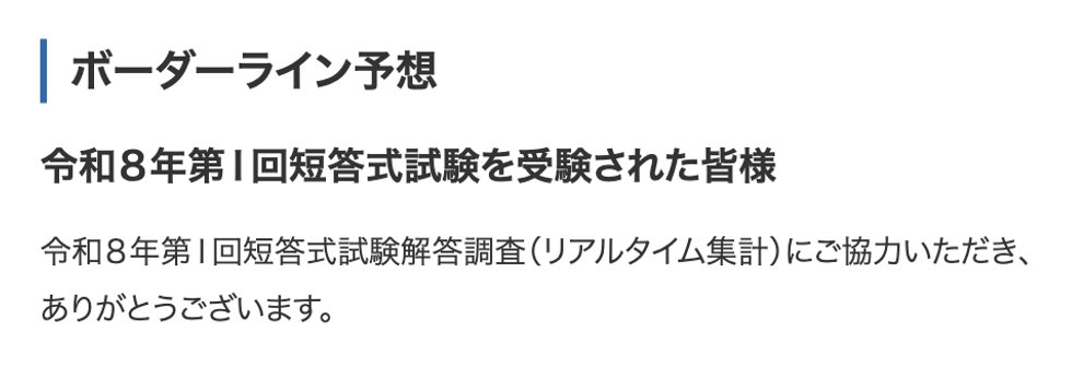 ボーダーライン予想 令和8年第Ⅰ回短答式試験解答調査（リアルタイム