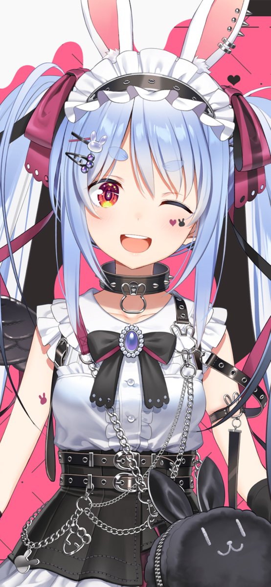 今回の新衣装は堕天使風パンク衣装でした🫶 最ｷｬﾜぺこでしょ💗 #兎田