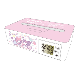 サンリオ』のマイメロとクロミがデザインされた ティッシュクロックが