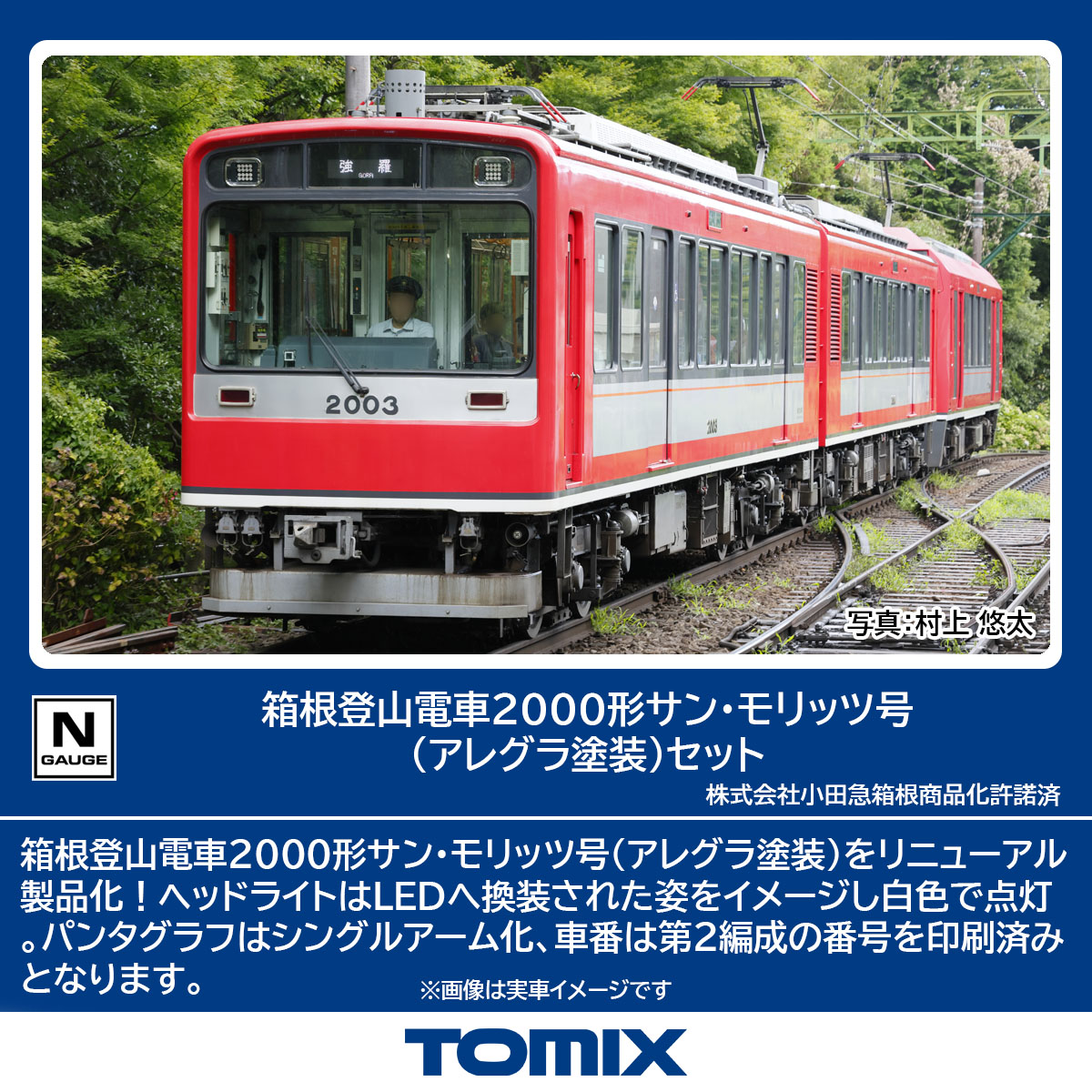 箱根登山電車2000形サン・モリッツ号（アレグラ塗装）セットのご案内