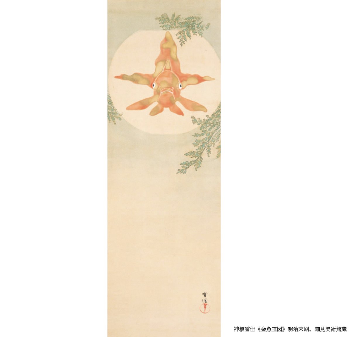 京都細見美術館の名品展 作品紹介④：神坂雪佳《金魚玉図》 軒先などに
