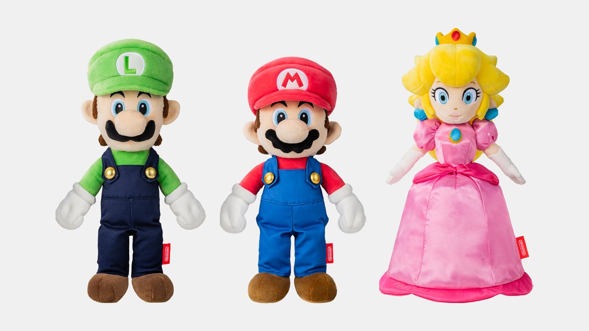 新商品]マリオ・ルイージ・ピーチのぬいぐるみが新発売。土管も付属し