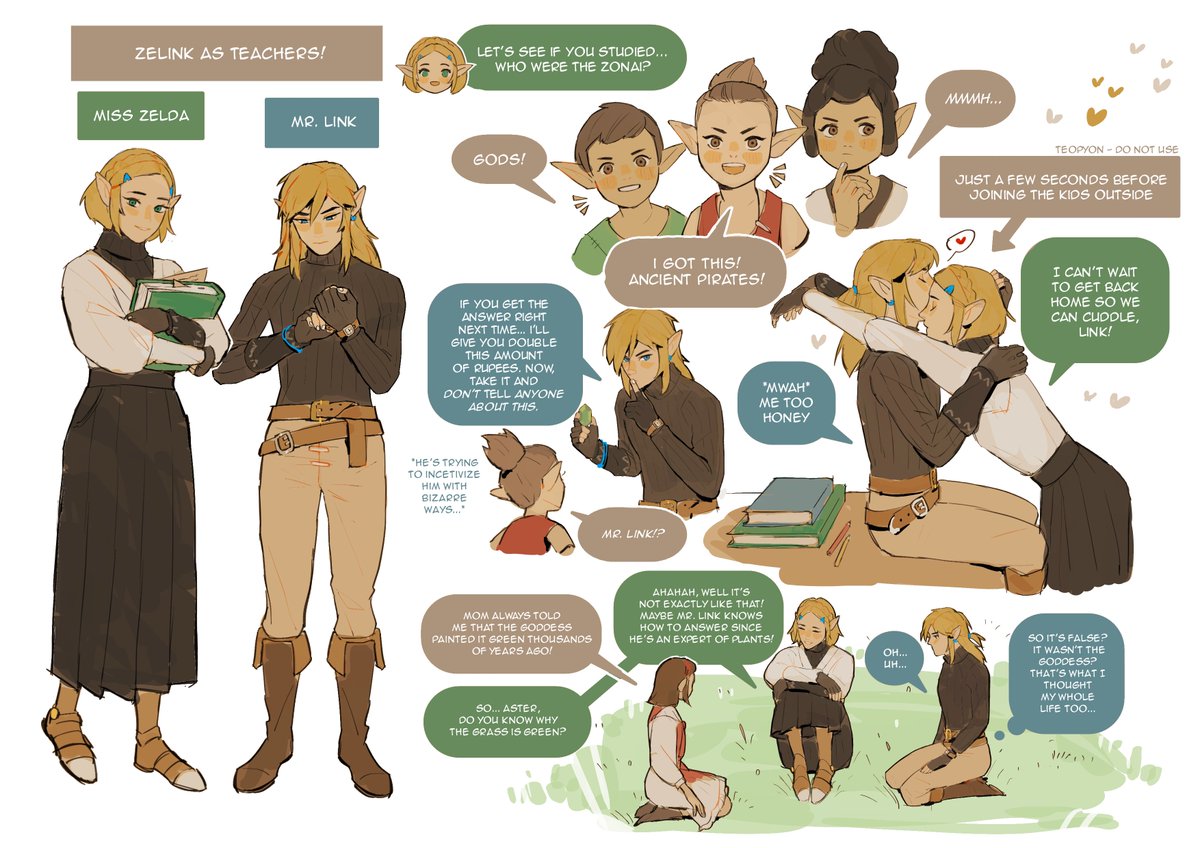 😌😝👩‍🏫🧑‍🏫📔📏📝 #Zelink #zelda #link #TLoZ #リンゼル