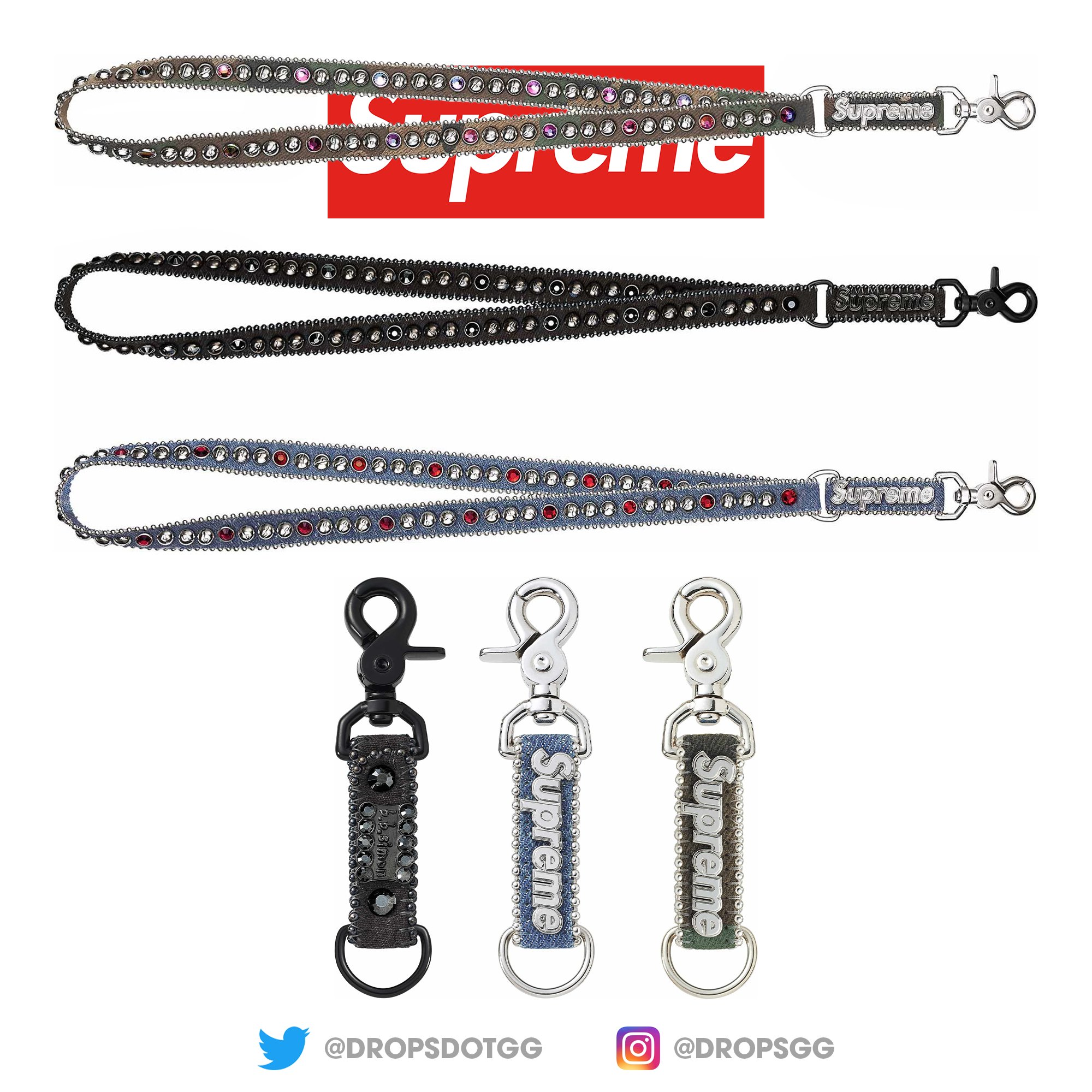 25S/S Supreme b.b. Simon Denim Lanyard 黒 25S/S Supreme b.b. Simon