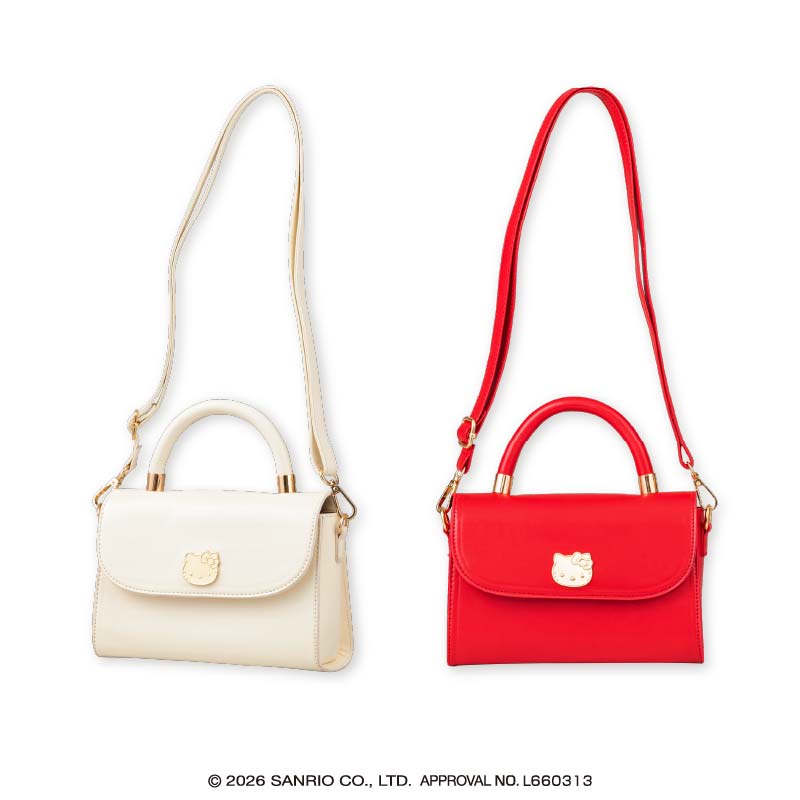 ハローキティ 持ち手付きロングストラップショルダープレートバッグ