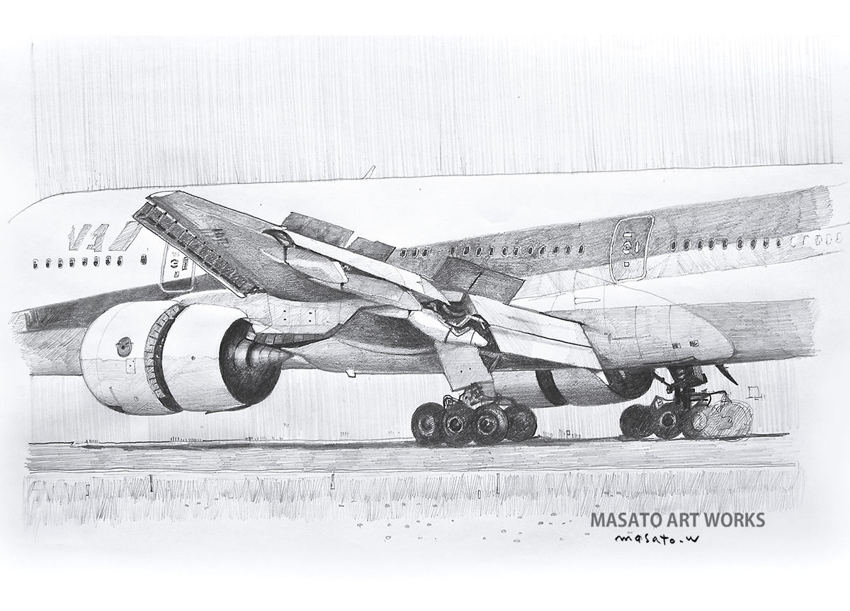 鉛筆スケッチ:こんな題材も描きました】 もともと乗り物を描くのが好き