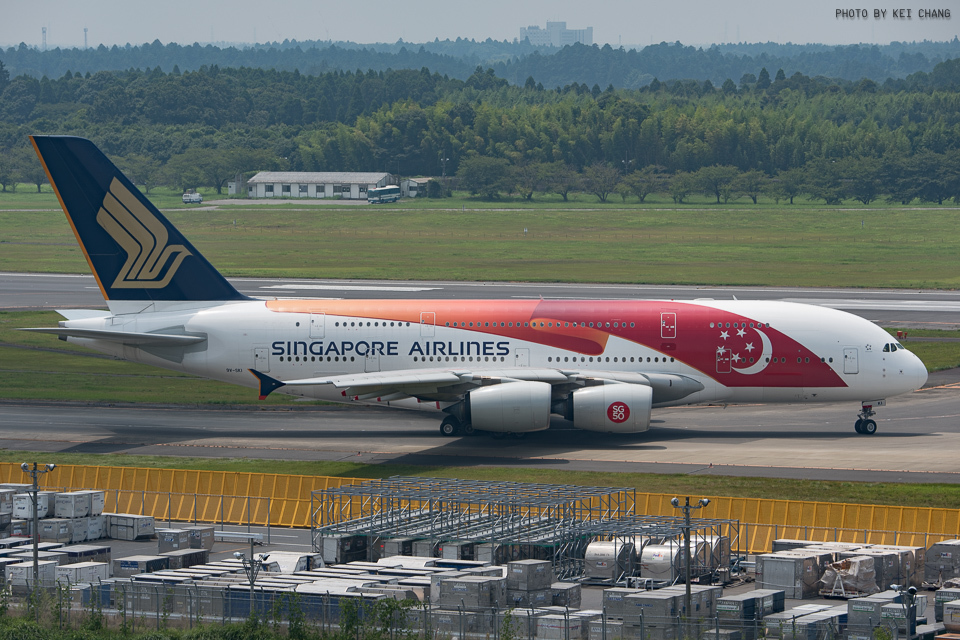 シンガポール航空(SIA/SQ) A380-841 9V-SKI 成田空港(RJAA/NRT)にて