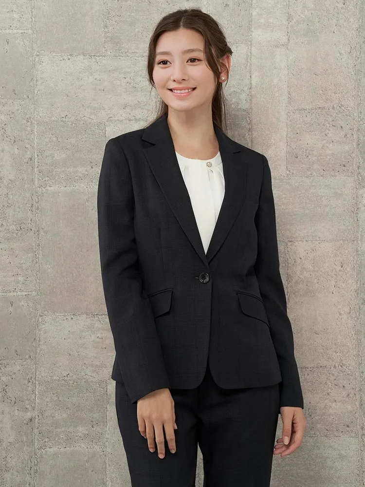 ネイビー 【WEB限定】グレンチェックスーツ テーラージャケット ライト