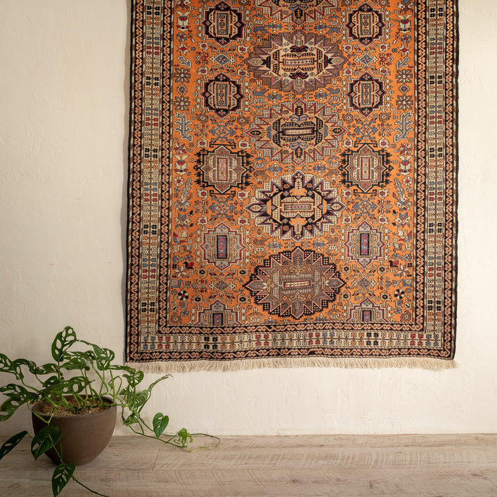 ペルシャ手織りキリム ウール ラグ アゼルバイジャン 122×215cm