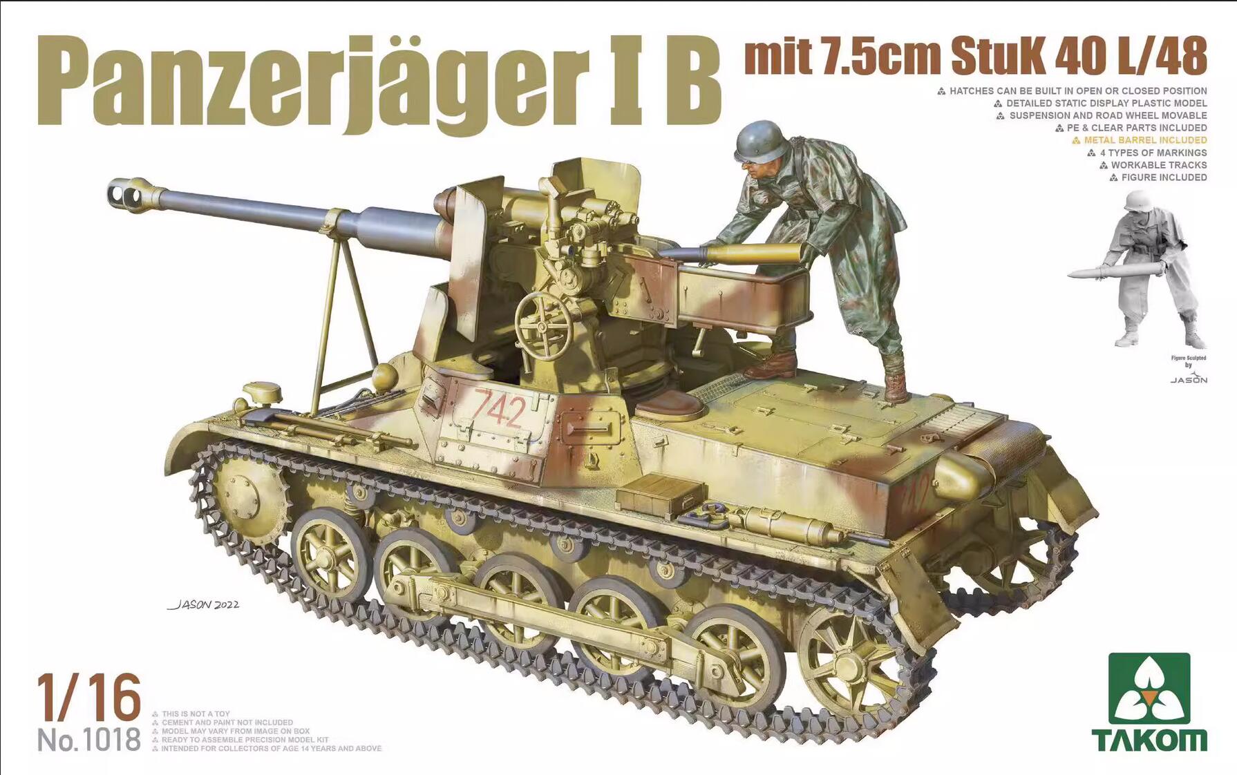 Takom 1018 1/16 Panzerjager IB Mit 7,5cm StuK 40 L48 (Plastic
