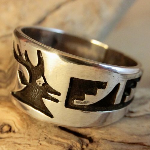 ホピ族：ディア（鹿）デザイン リング 28号 - PINE☆FIELD（パイン