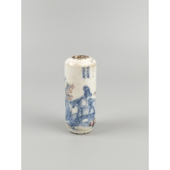 青花釉里红人物鼻烟壶，底款“康熙年制”_旧鼻烟壶_程饶金【7788旧书网】