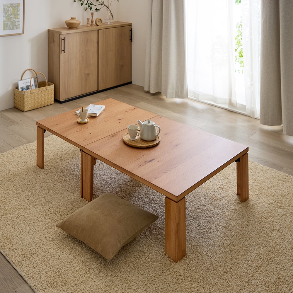 すっきり収納ができる親子リビングローテーブル（ローテーブル