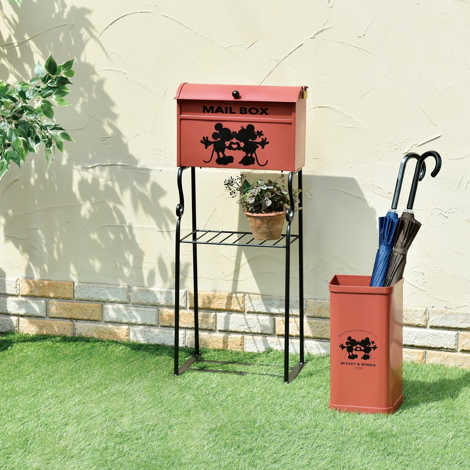 シルエットスタンドポスト「ミッキー＆ミニー」（ディズニー 玄関