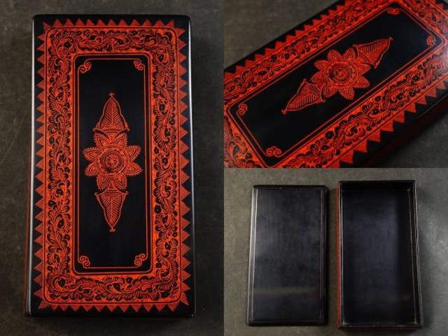 讃岐漆芸 蒟醤塗 小箱 小筥 漆塗り きんま 文新堂作 美術品 （ その他