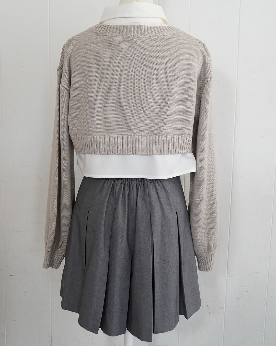 ハートケーブルシャツレイヤードニット – pium