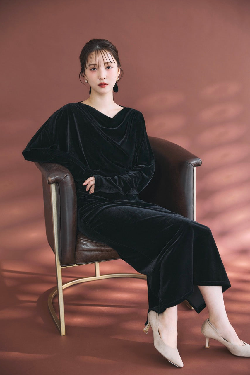 グロッシーベロアドレープドレス – poláura OFFICIAL ONLINE STORE