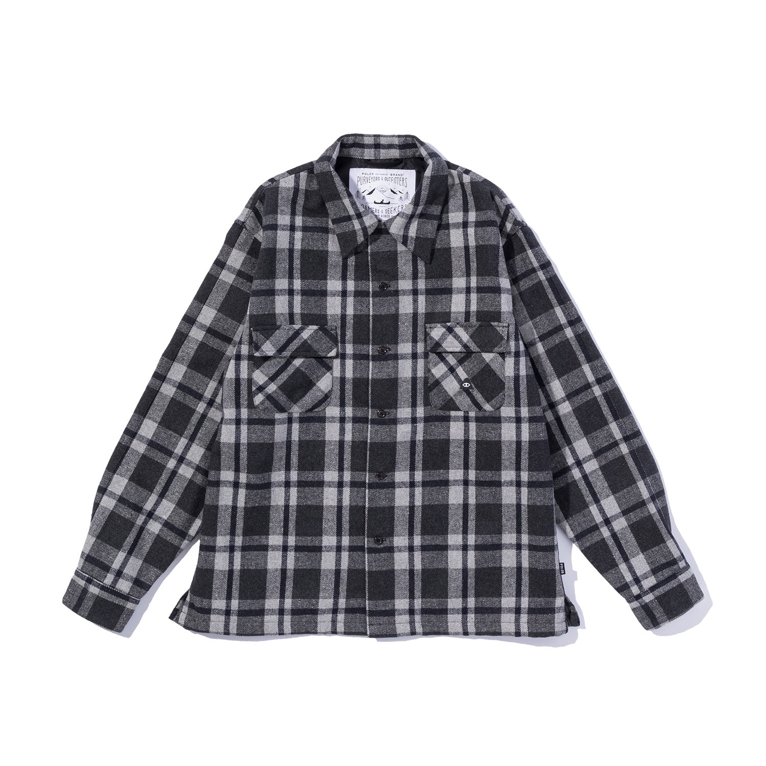 OPEN COLLAR FLANNEL WIDE SHIRT – polerjapan