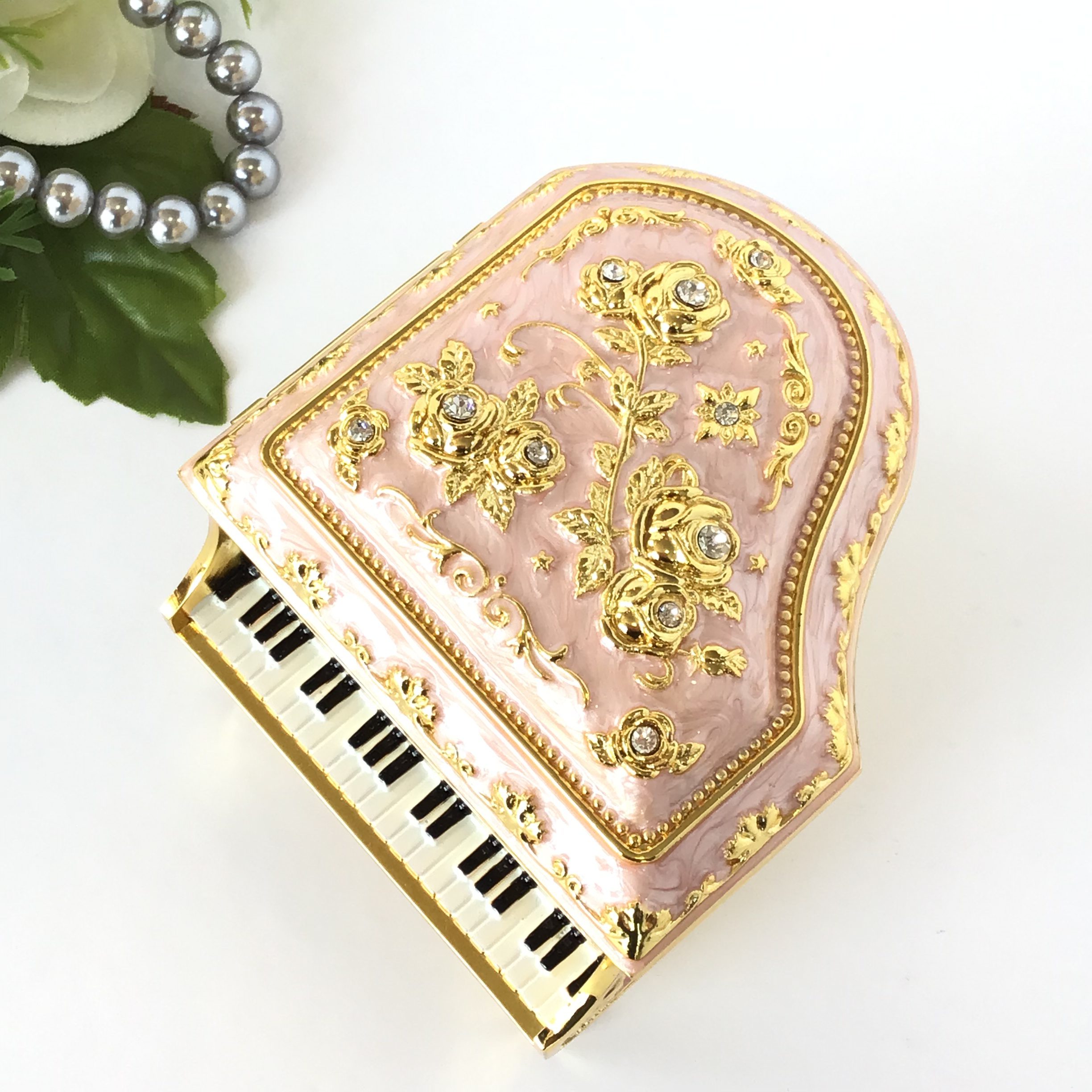 No.124 【MUSICBOX】日本製 ピアノ宝石箱オルゴール ピンク | 熊谷市の