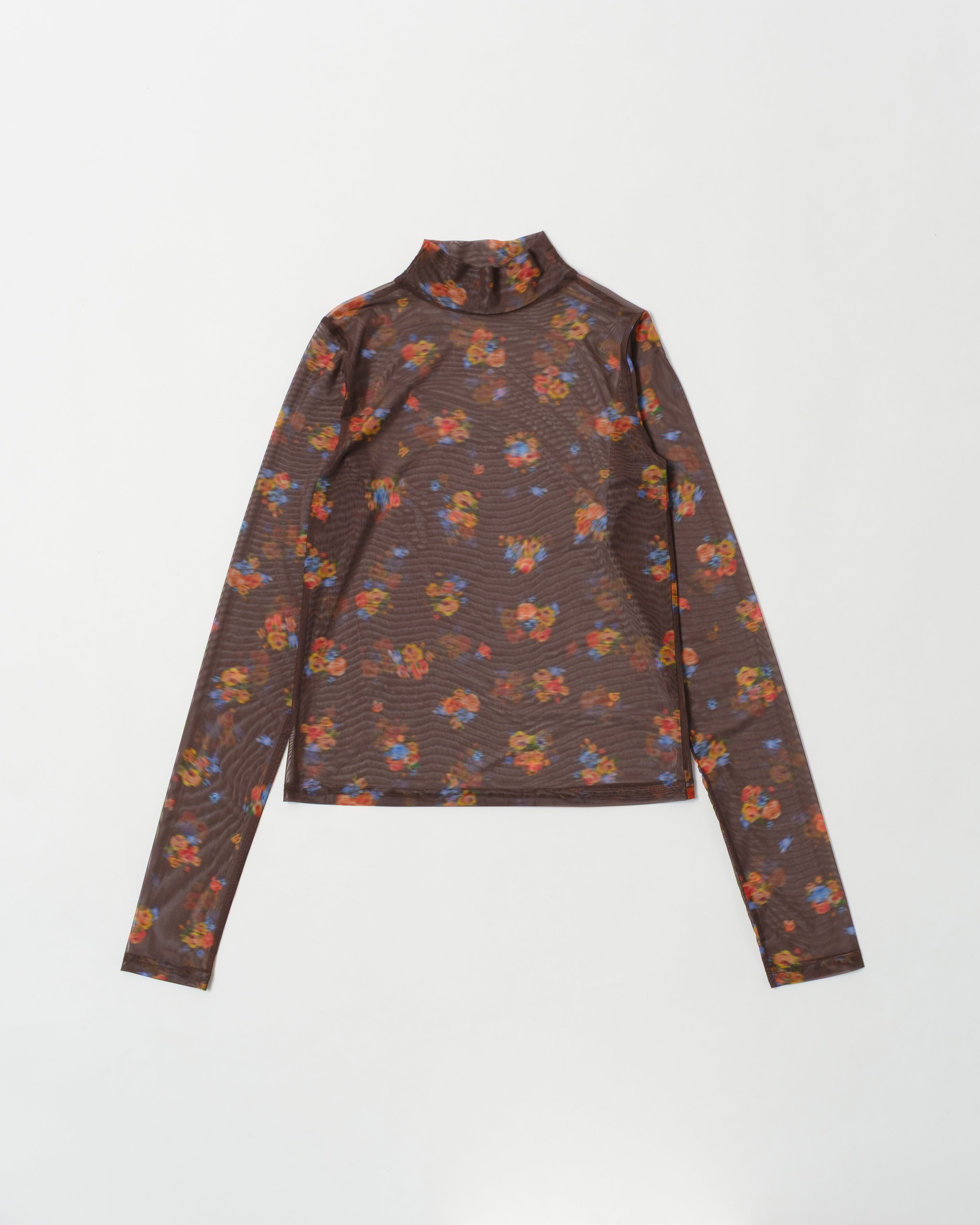 Dot lace see-through top (round neck)