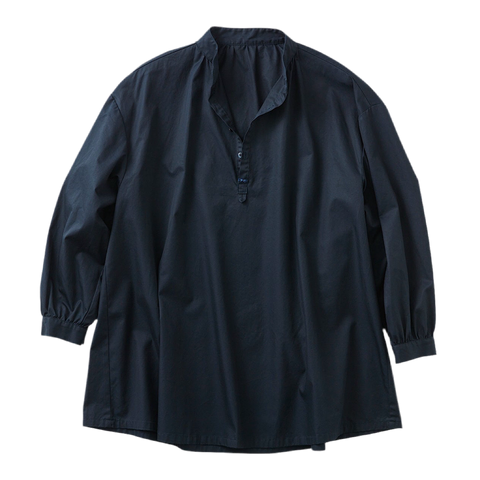 GABARDINE STAND COLLAR LONG SMOCK SHIRT（ギャバジン スタンド