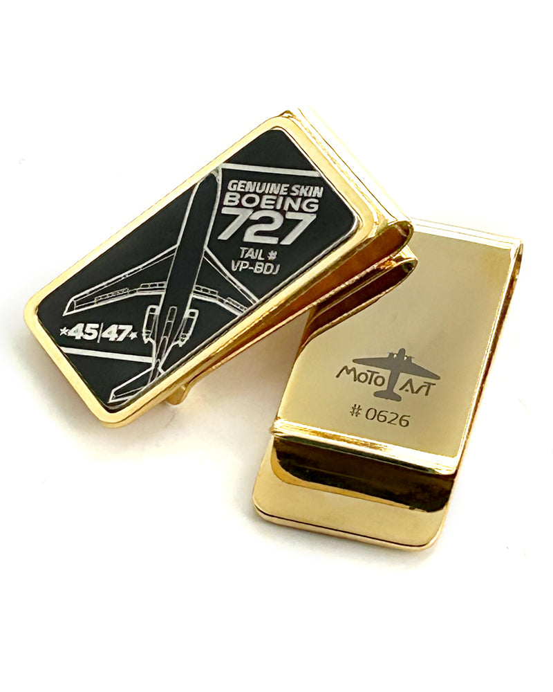 Boeing 727 Money Clip Tail # VP-BDJ | Trump 727 – MotoArt PlaneTags