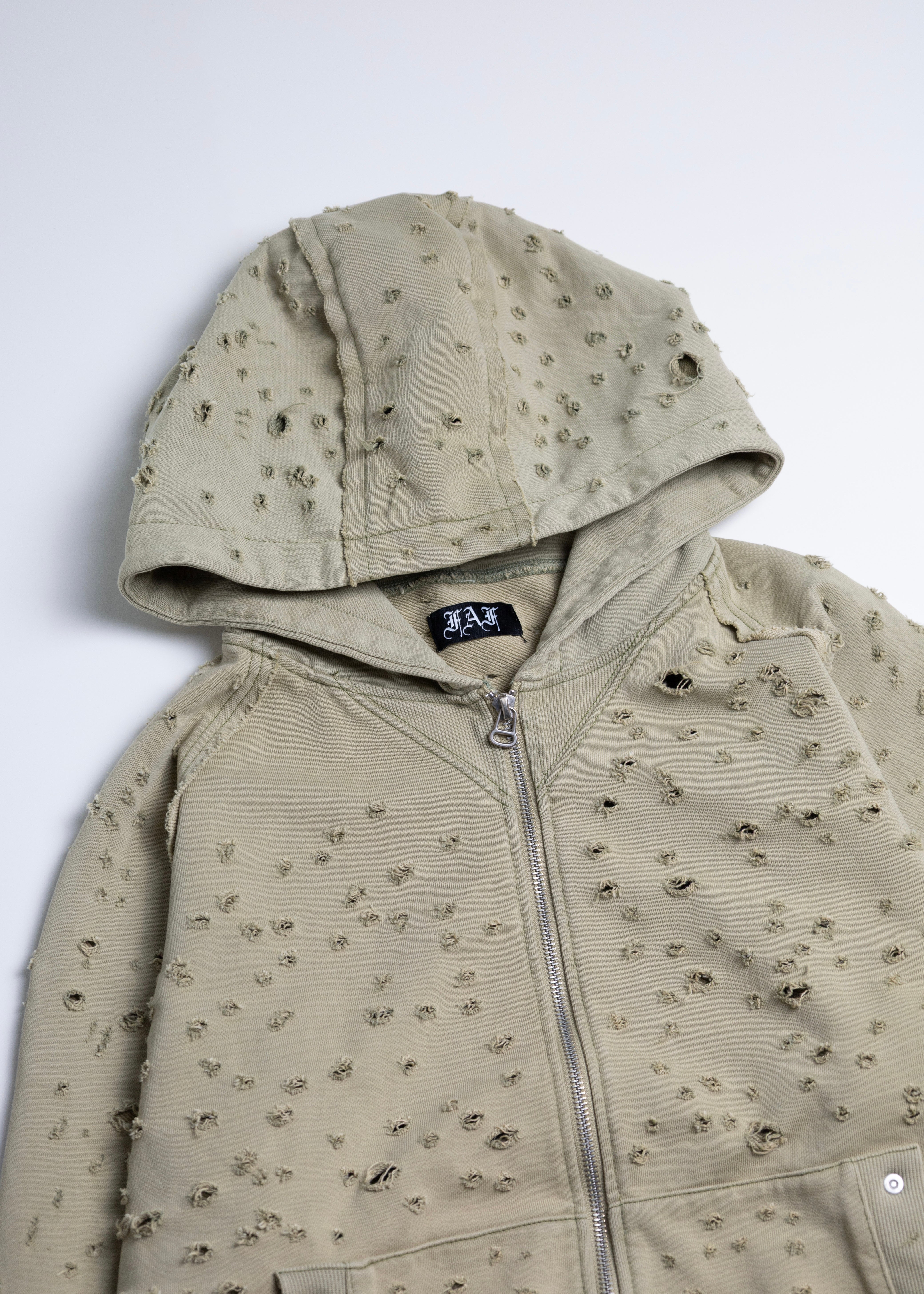 FAF（Fake As Flowers）Dameged Zip up Hoodie - 通販 – process