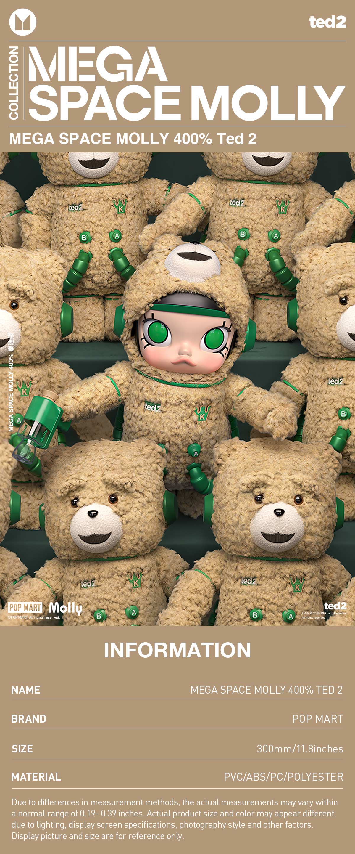 MEGA SPACE MOLLY 400% Ted 2 | MEGA Collection - POP MART (Canada)