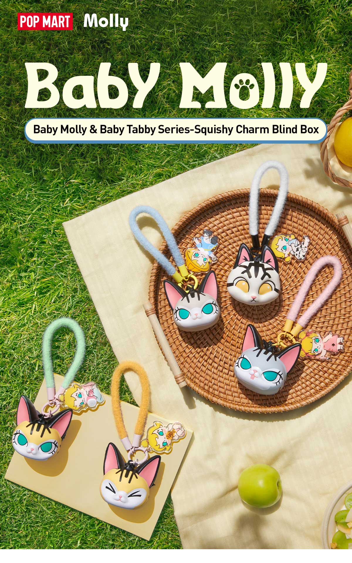 Baby Molly & Baby Tabby Series-Pinch Pendant Blind Box - POP MART