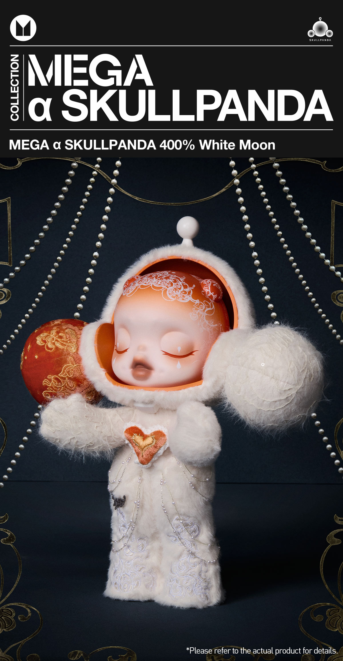 MEGA α SKULLPANDA 400% White Moon - POP MART (United States)