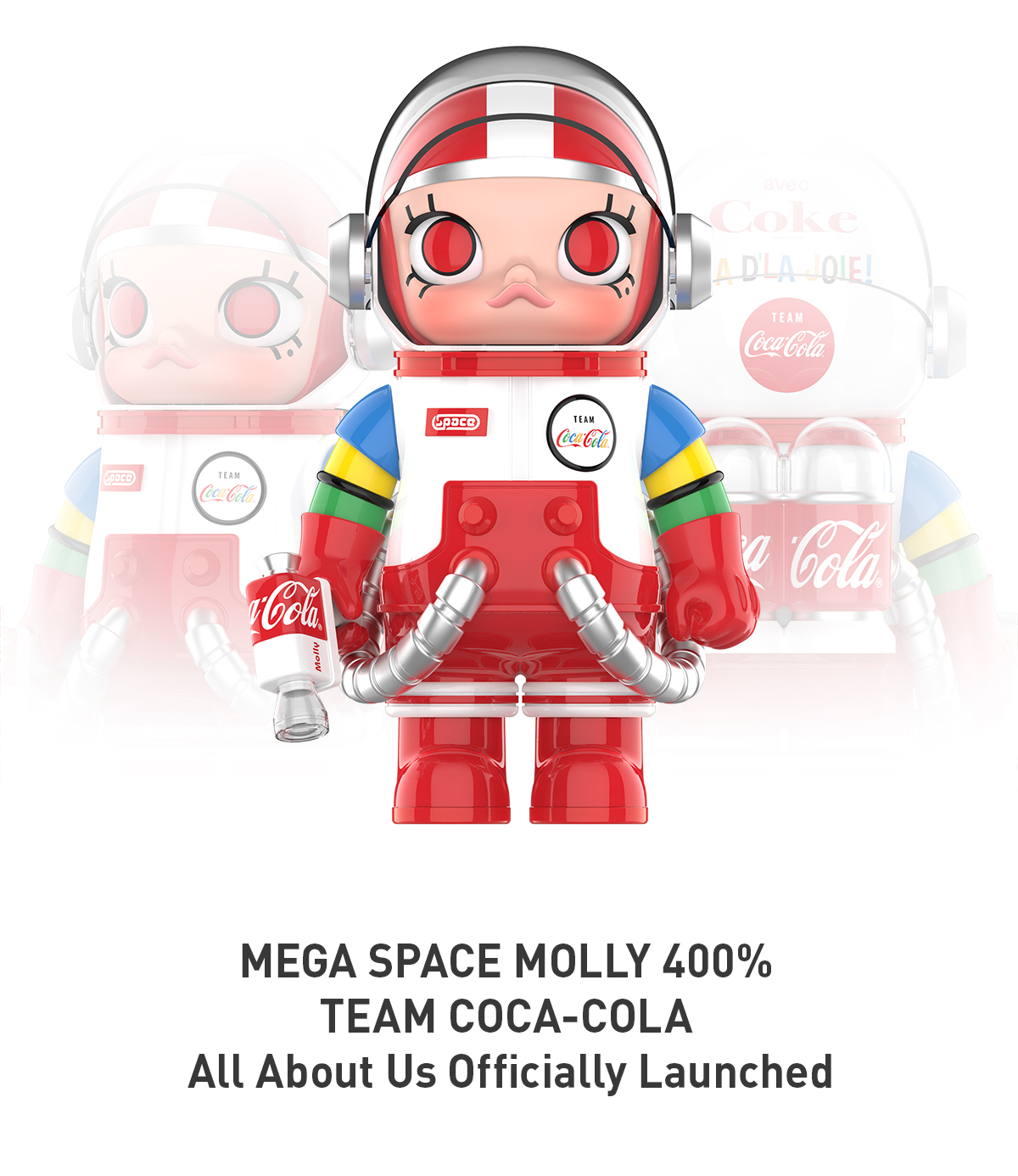 MEGA SPACE MOLLY 400% TEAM COCA-COLA - POP MART (Hong Kong, China)