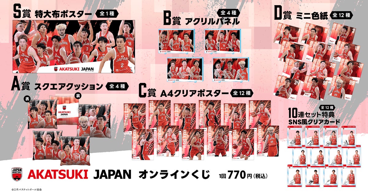 バスケットボール男子日本代表「AKATSUKI JAPAN」がくじ引き堂に登場