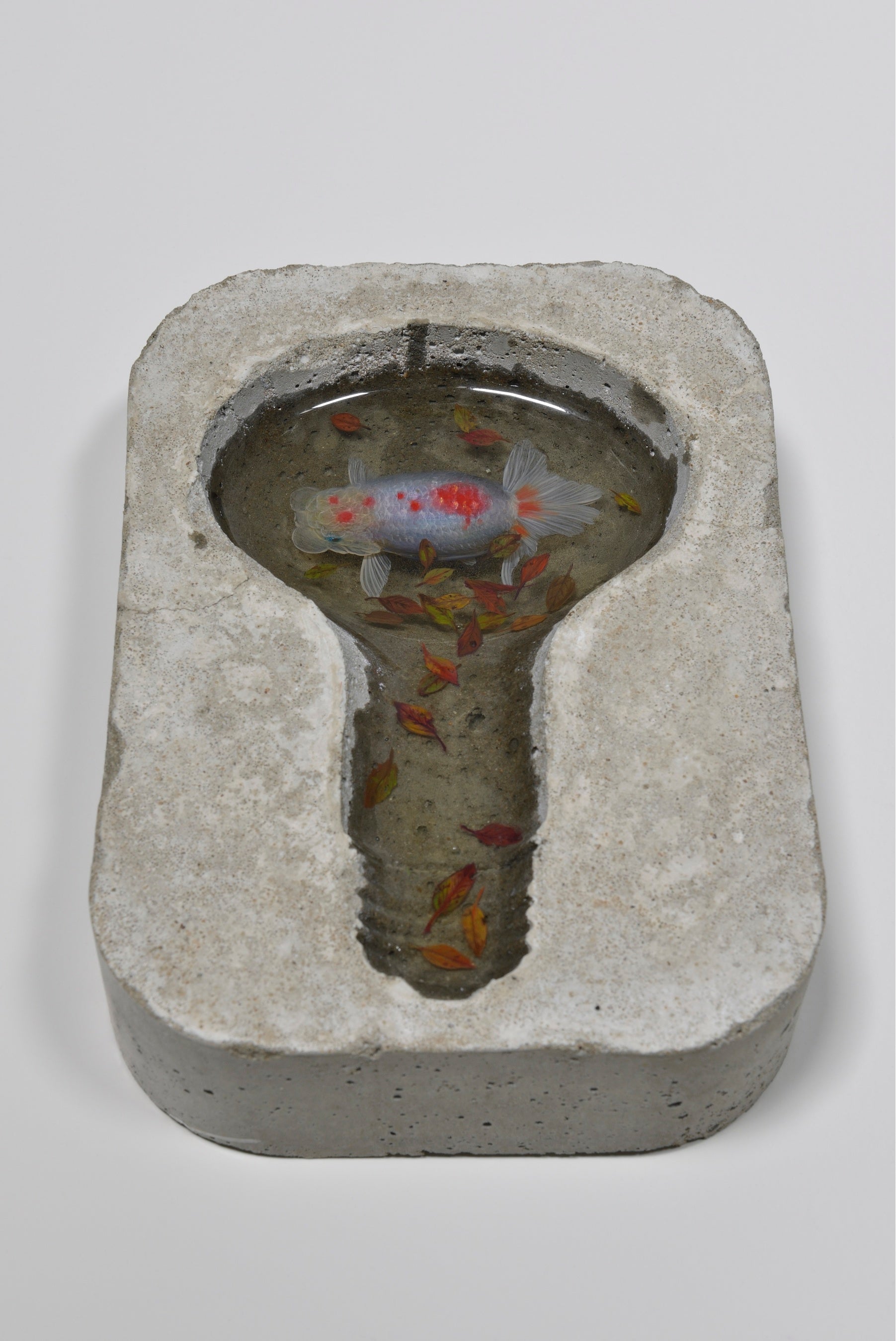 独自の技法で描かれた立体的な金魚たちが日本橋に集結。現代美術作家