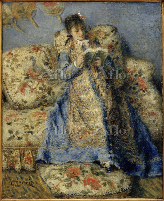 ルノワール「モネ夫人の肖像（読書するクロード・モネ夫人