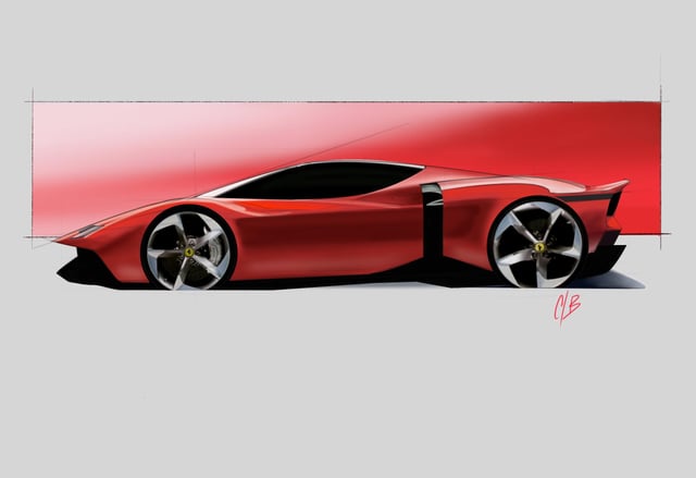 My design sketch of the 849 Testarossa : r/Ferrari