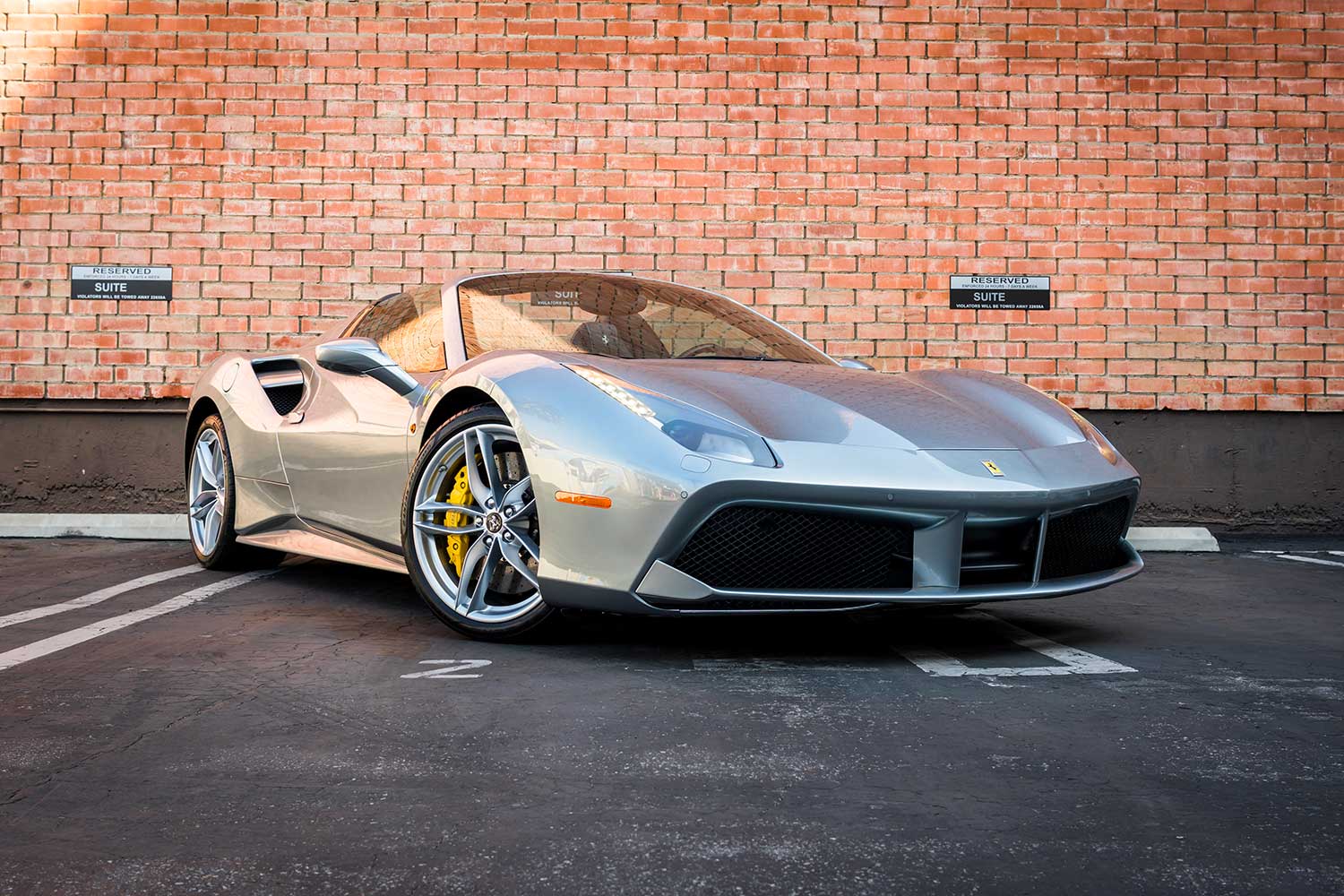 New Silver Ferrari 488 Rental in Los Angeles