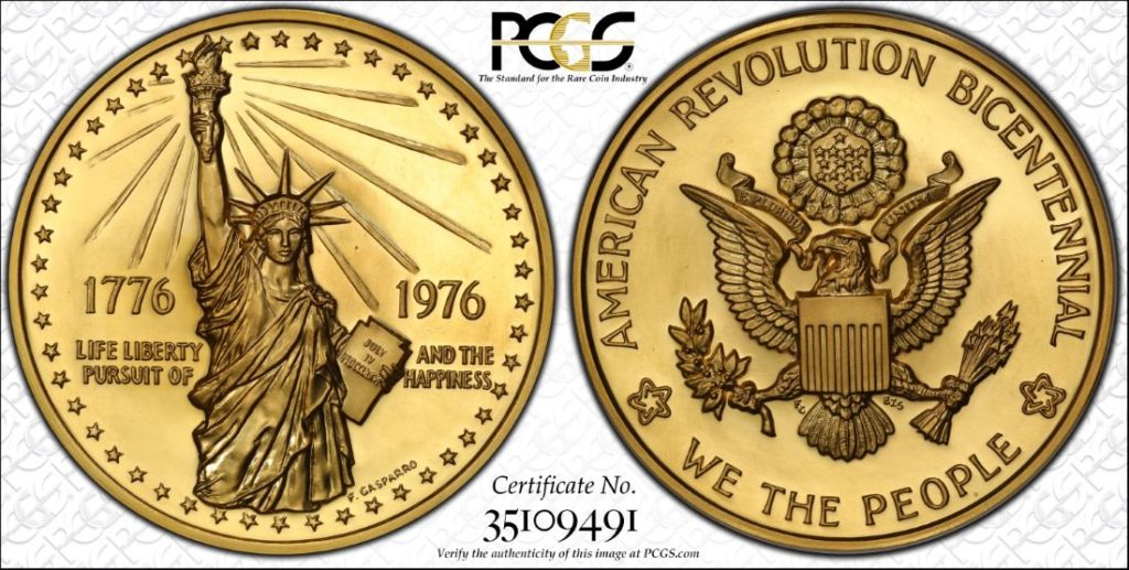 アメリカ建国200年1ポンド 特大ゴールドメダルPCGS MS68 - PREMIUM
