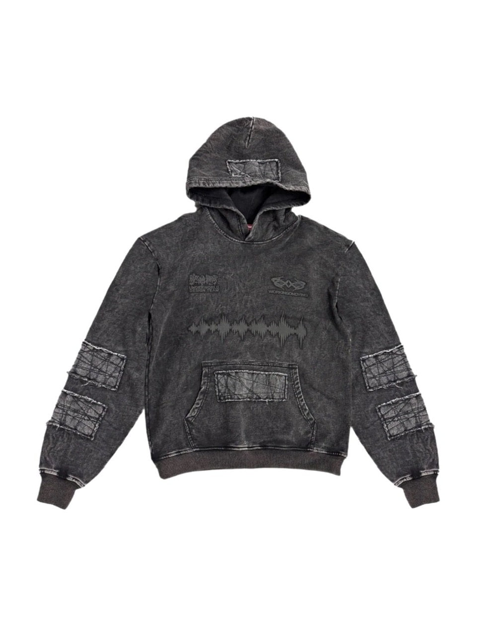 Reckless Scholars】WOD STONE WASH PATCH HOODIE / 【レックレス