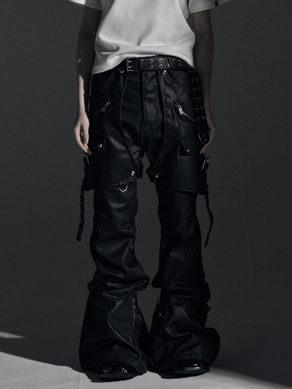 Rosen Kreuz】SIDE BELT DOCKING FLARE PANTS – PRESSING WEB SHOP
