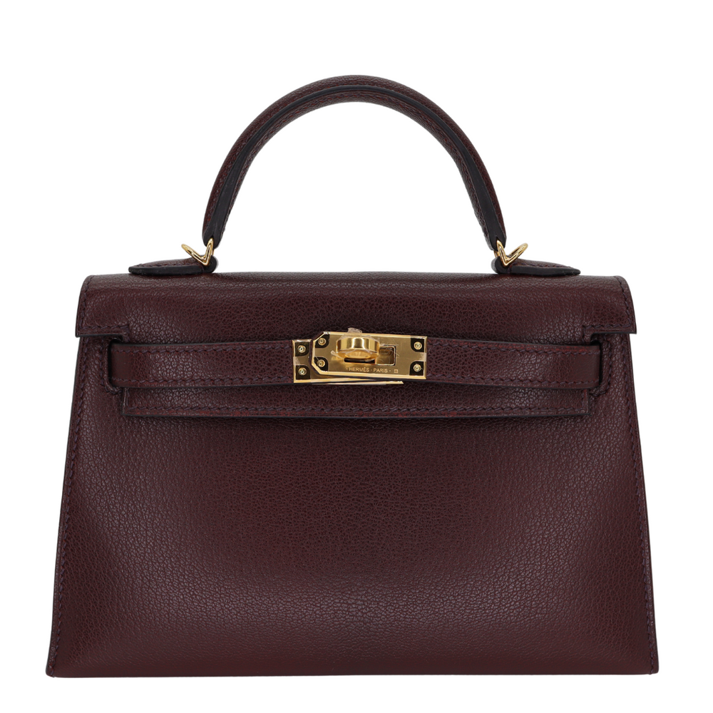 Hermès Kelly II Sellier Mini Rouge Sellier Chèvre Leather Gold