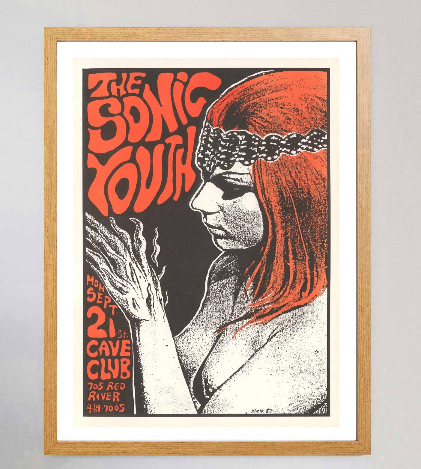 Sonic Youth - The Cave Club 1987 Original Vintage Poster
