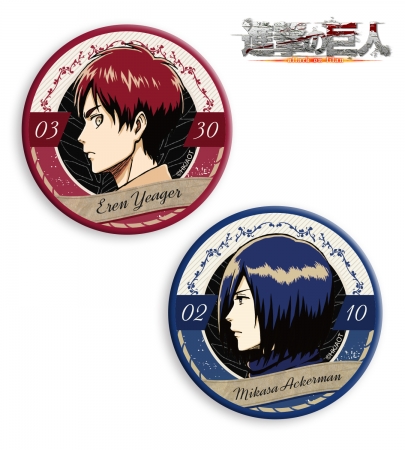 進撃の巨人』のワッペンセット全3種（エレン＆ミカサ、アルミン