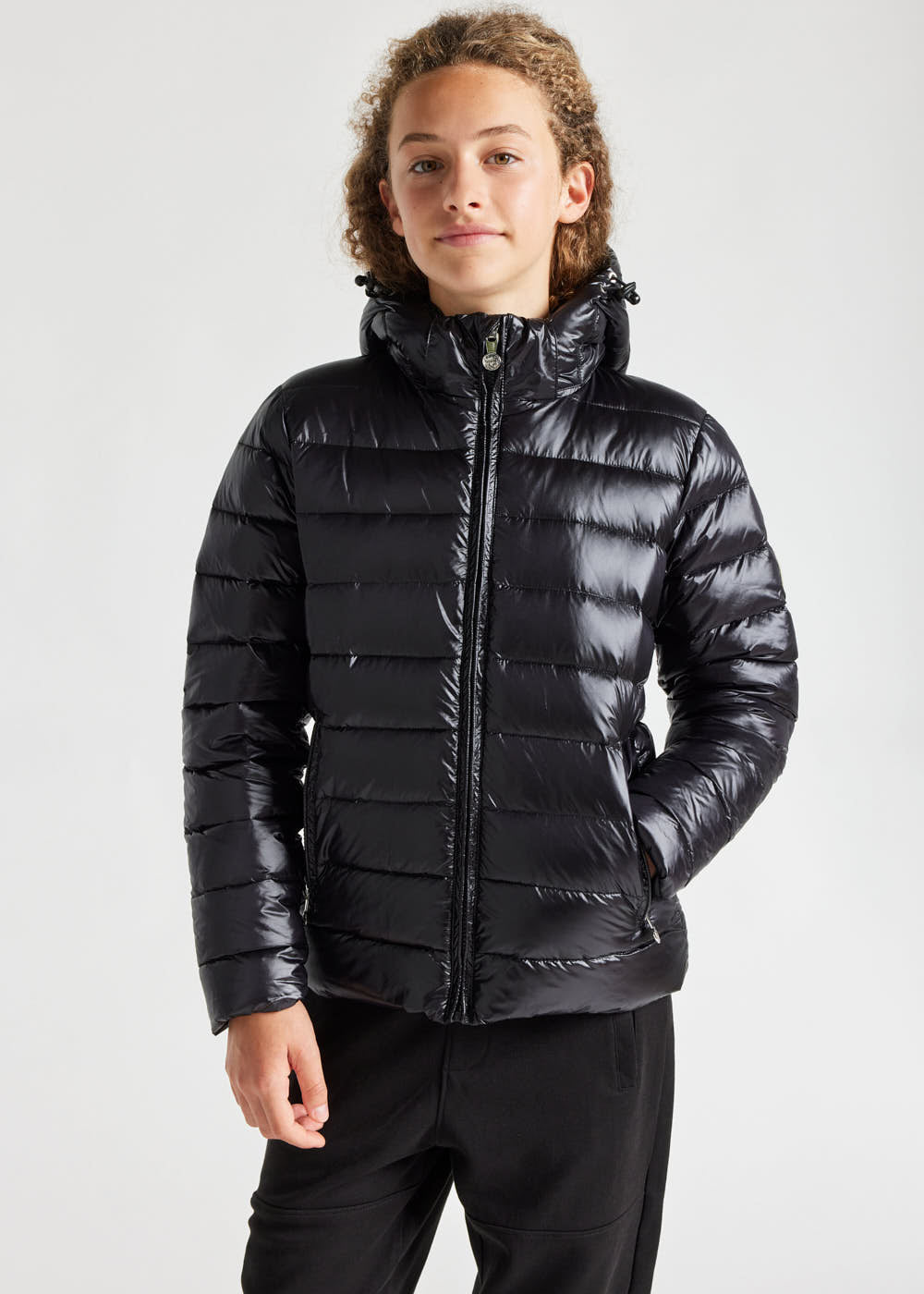Shiny hooded down jacket for girl Spoutnic | Pyrenex EN