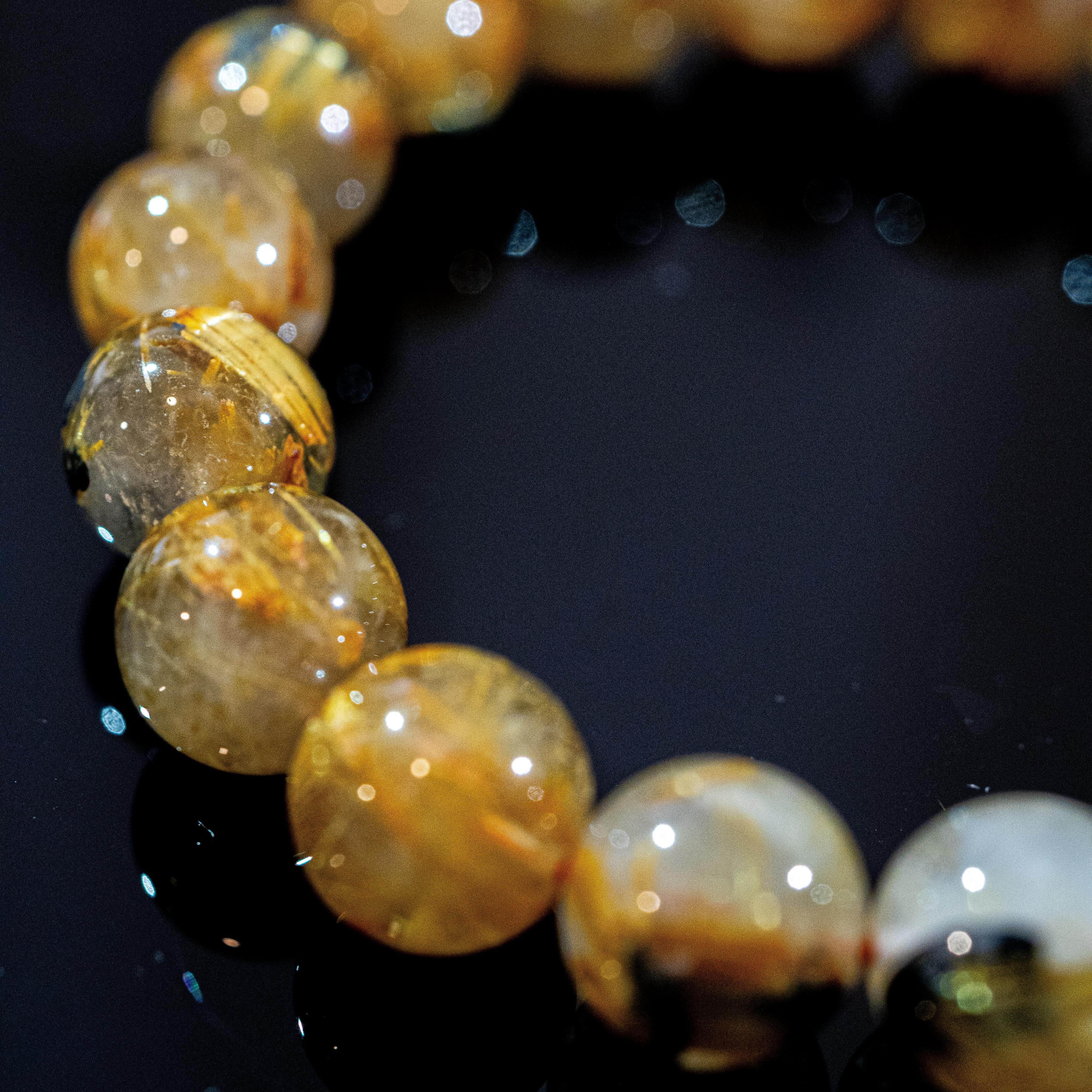 12mm迫力満点太陽放射ルチル】ルチルクォーツ 12mm玉 タイチン