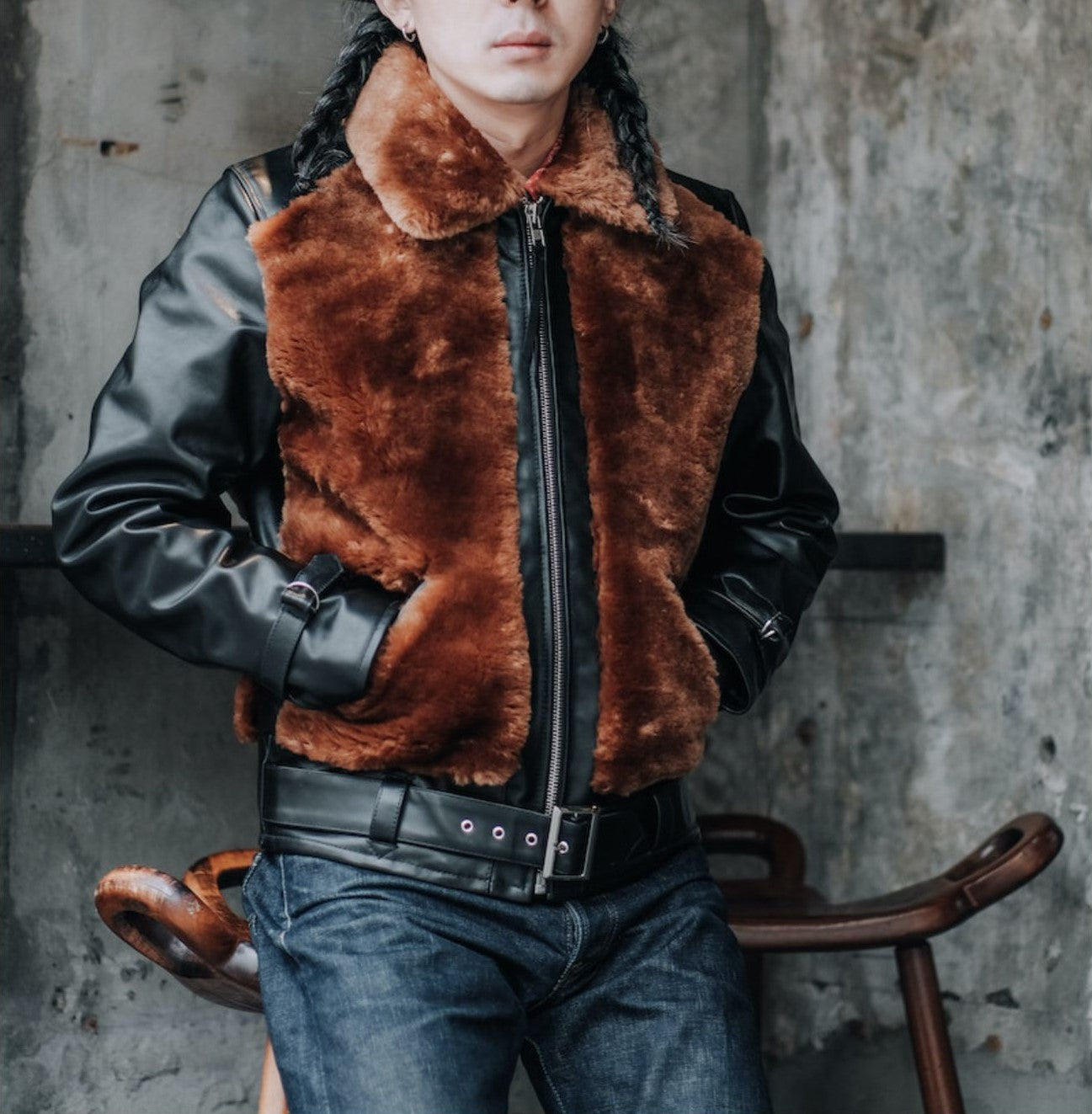 オーストラリア産ムートン仕様☆カーフレザー 熊ジャン☆ – quietman